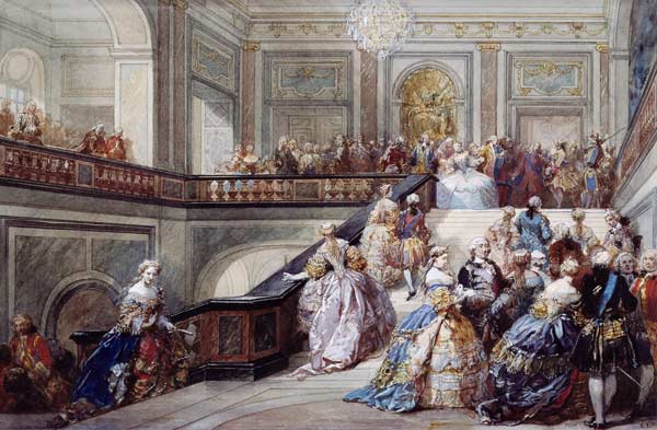 Fete at the Chateau de Versailles on the occasion of the Marriage of the Dauphin in 1745 de Eugène Louis Lami