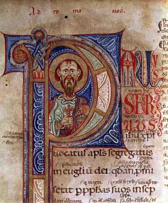Epistle of St. Paul, 12th century (vellum) de European School, (12th century)