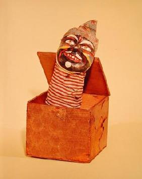Jack-in-the-box, c.1870-1900 (wood, metal, textile, papier-mache, paint)