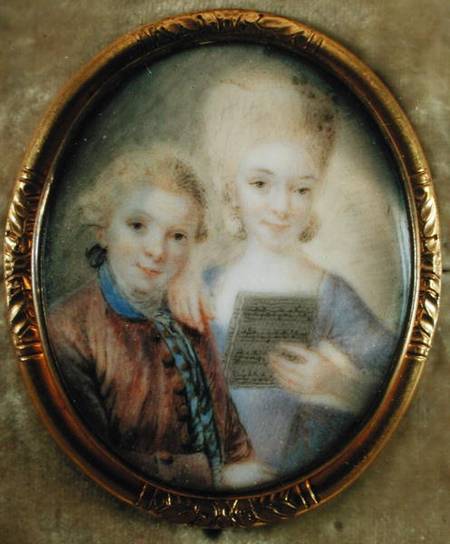 Wolfgang Amadeus Mozart (1756-91) and his sister Maria-Anna called 'Nannerl' (1751-1829) de Eusebius Johann Alphen