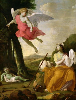 Hagar and Ishmael Rescued by the Angel, c.1648 (oil on canvas) de Eustache Le Sueur