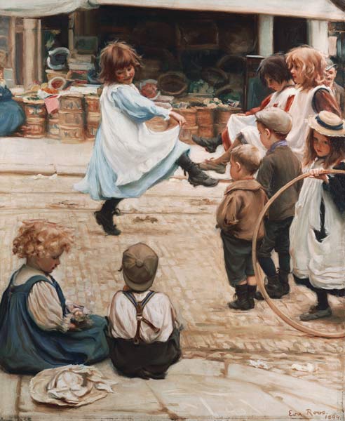 Auf der Straße spielende Kinder de Eva Roos