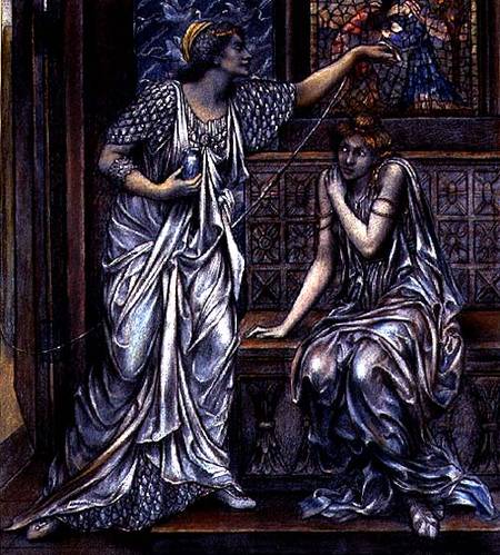 Finished study for Queen Eleanor and Fair Rosamund de Evelyn de Morgan