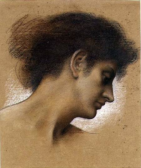Study of a head (pastel on paper) de Evelyn de Morgan