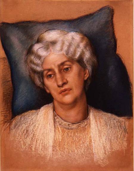 Study for 'The Hour Glass': portrait of Mrs. William Morris. c.1904-05 (pastel on paper) (study of 2 de Evelyn de Morgan