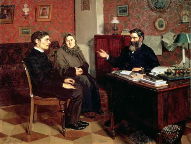At the Rich Relative, 1891 (oil on canvas) de Evgeniy Iosipovich Bukovetsky