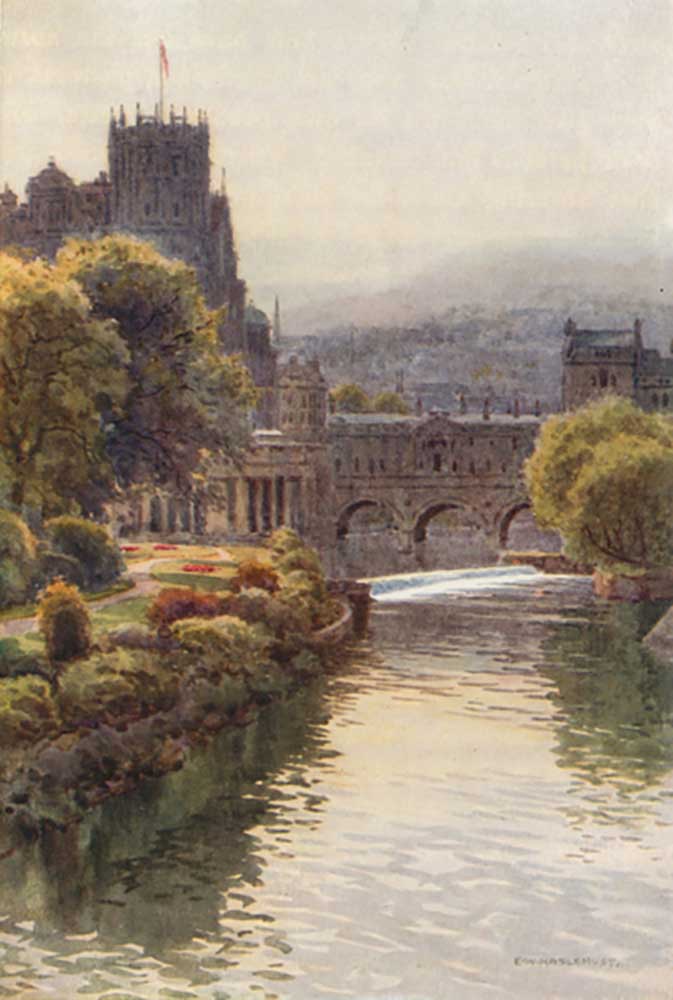 View from the North Parade Bridge, Bath de E.W. Haslehust