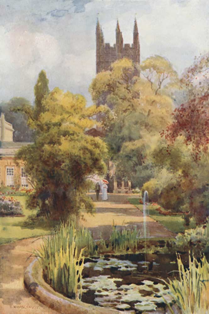 Botanic Gardens and Magdalen Tower de E.W. Haslehust