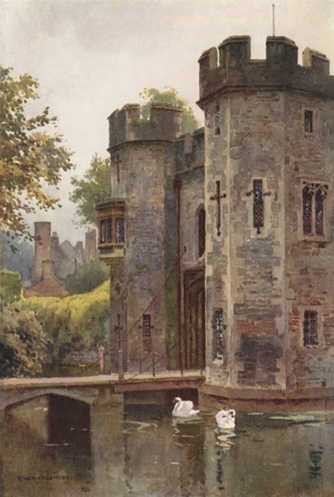 The Palace Gatehouse and Drawbridge, Wells de E.W. Haslehust