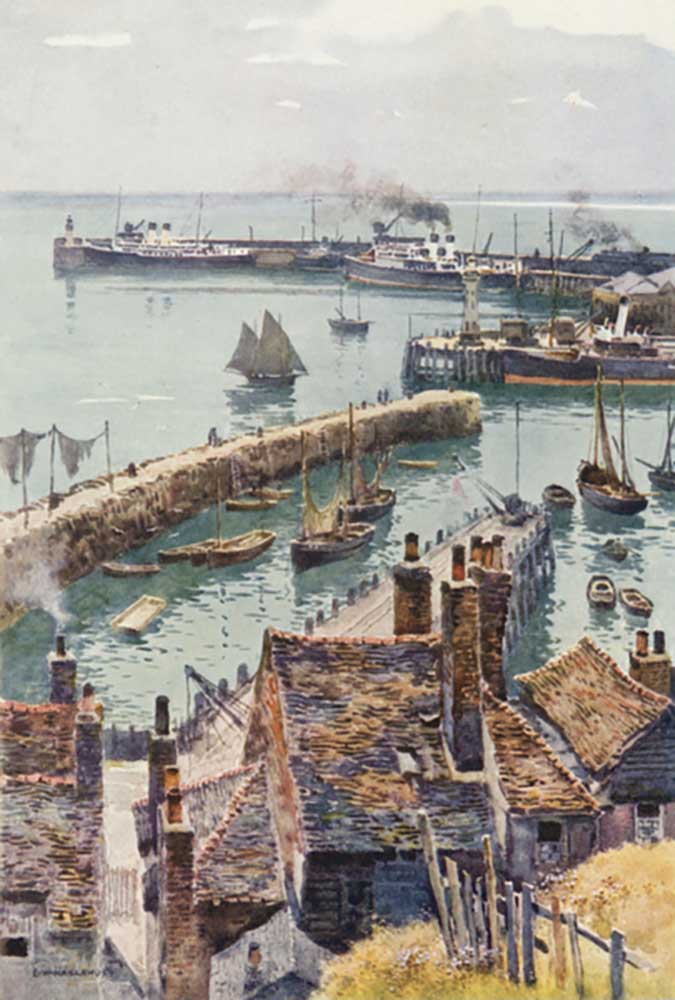 Folkestone Harbour from Eastcliffe de E.W. Haslehust