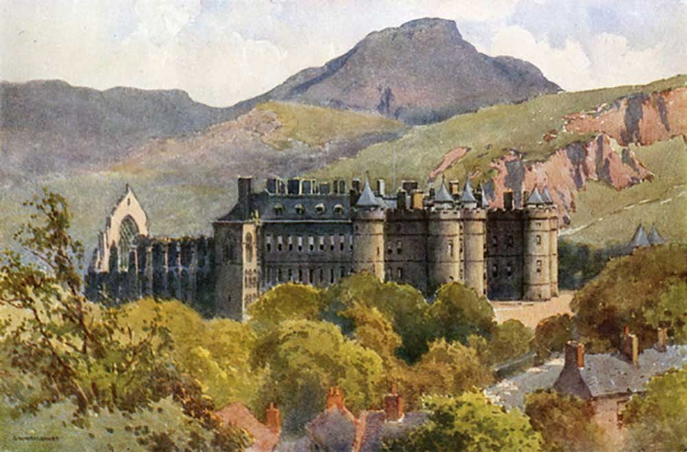 Holyrood Palace: Arthurs Seat in the Background de E.W. Haslehust