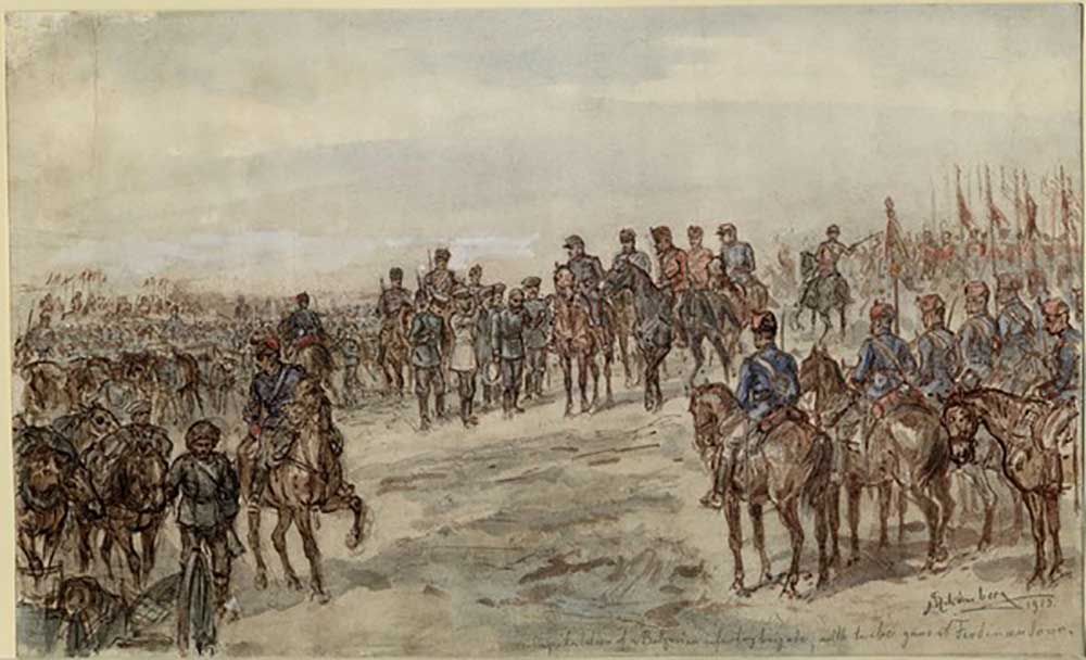 Capitulation of a Bulgarian infantry brigade with twelve guns at Ferdinandovo de Ewald Schönberg