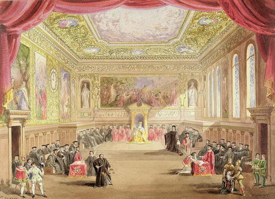 The Trial, Act IV, Scene I from Charles Kean's production of 'The Merchant of Venice', Princess Thea de F. Lloyds