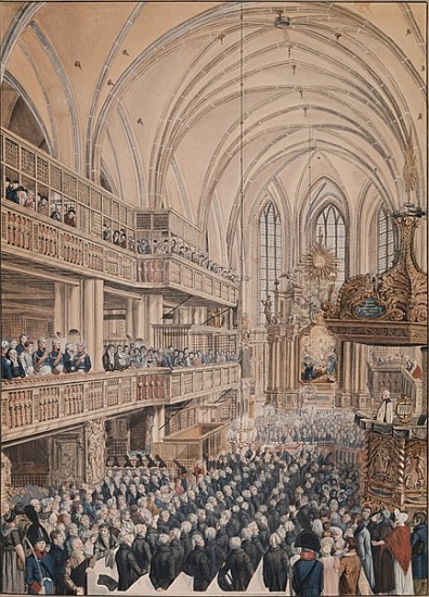 The inauguration of the city councillors in the Church of St. Nicholas de F.A. Calau