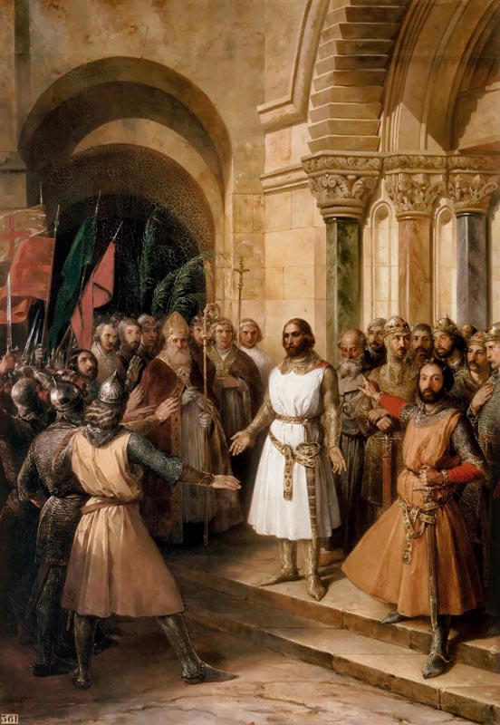 The election of Godfrey of Bouillon as the King of Jerusalem on July 23, 1099 de Federico de Madrazo y Kuntz