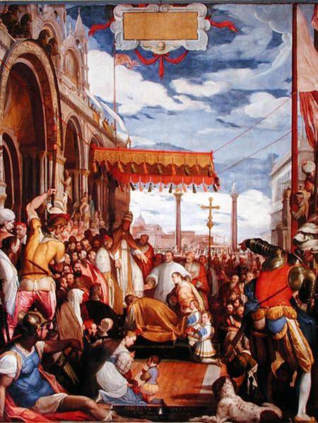 Frederick Barbarossa (c.1123-90) Pays Public Homage to Pope Alexander III (1105-81) de Federico Zuccari