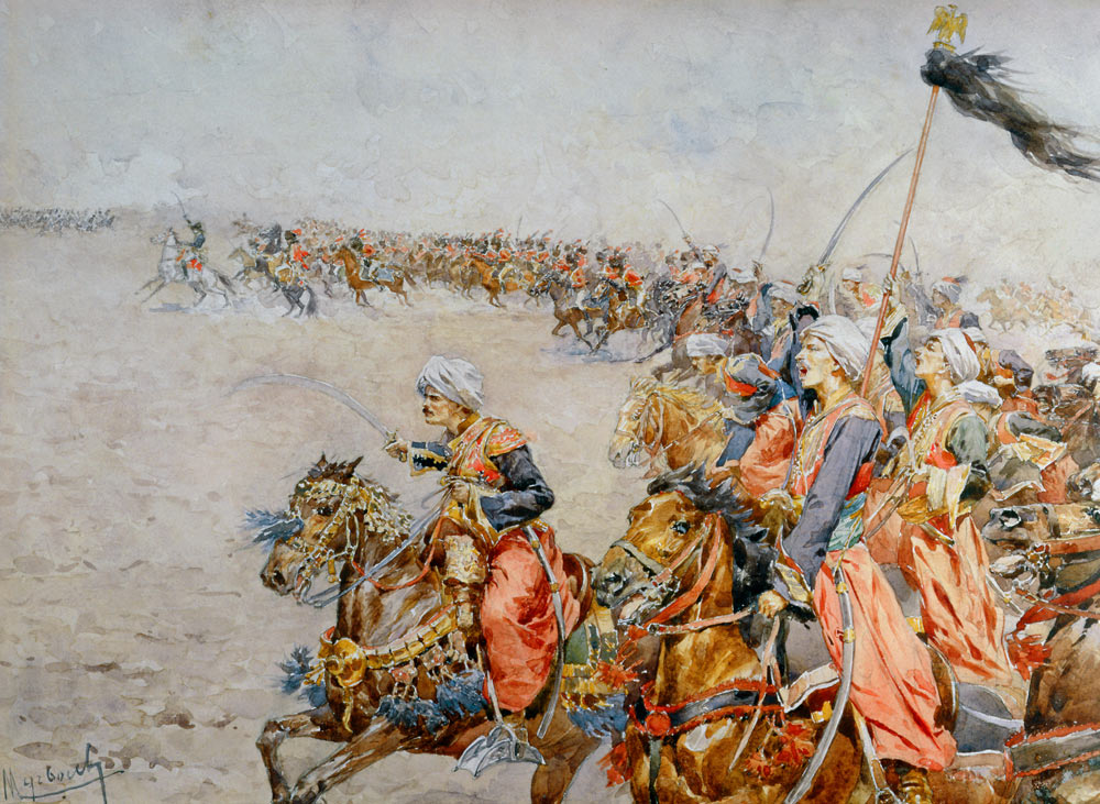 Charge of the Mamelukes at the Battle of Austerlitz, 2nd December 1805 (w/c on paper)  de Felicien baron de Myrbach-Rheinfeld