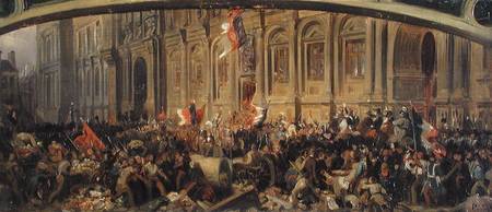 Alphonse de Lamartine (1790-1869) Rejecting the Red Flag at the Hotel-de-Ville, Paris de Felix Philippoteaux