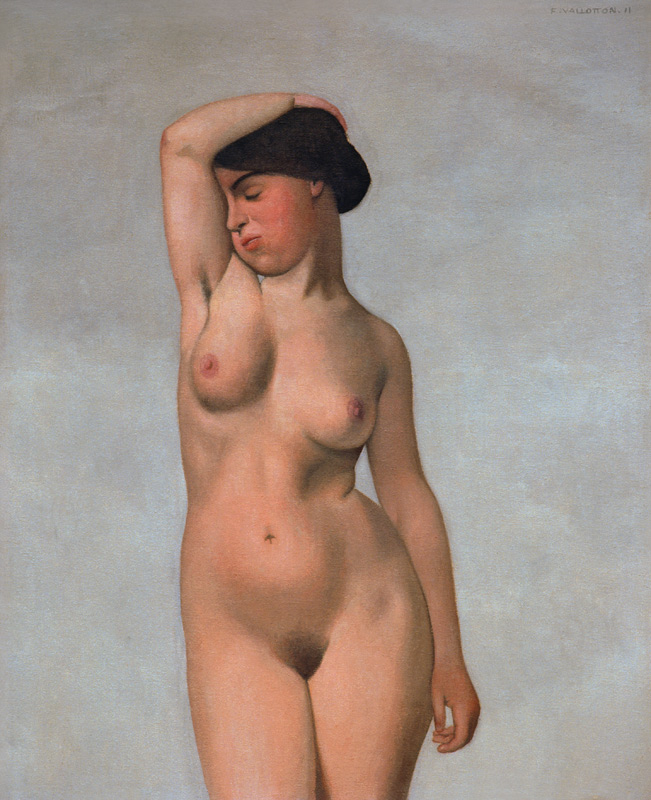 F.Vallotton/ Female nude with raised arm de Felix Vallotton