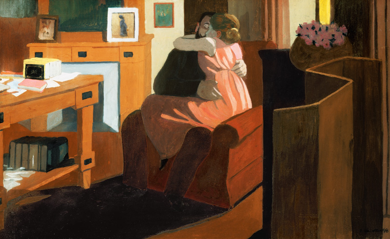 Intimacy, Couple in an Interior with a Partition de Felix Vallotton
