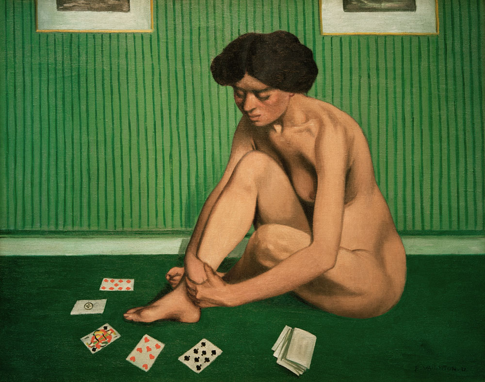 F.Vallotton, Patience spielende Frau de Felix Vallotton