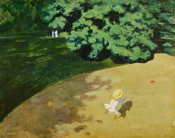 The Balloon or Corner of a Park with a Child Playing with a Balloon de Felix Vallotton