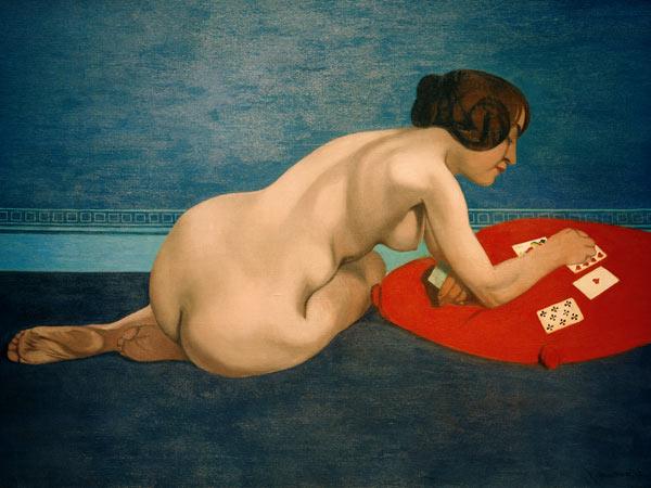 F.Vallotton, Akt mit Patience-Karten