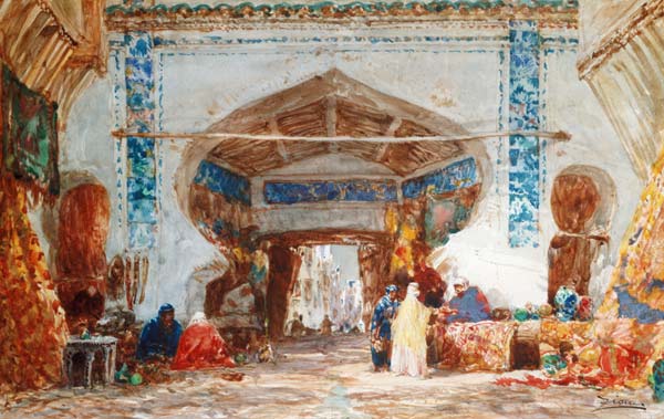 Bazaar in Constantinople de Felix Ziem