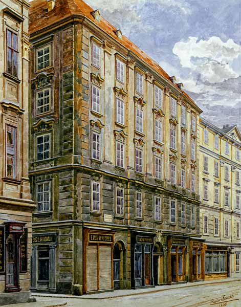 Mozart House in Vienna , Watercol. de Fendt Erwin