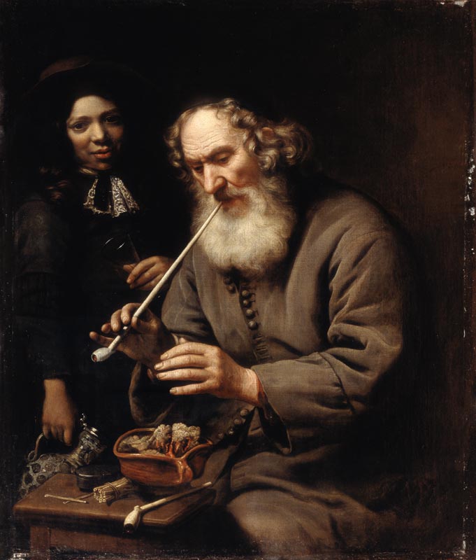 An Old Man with Clay Pipe de Ferdinand Bol