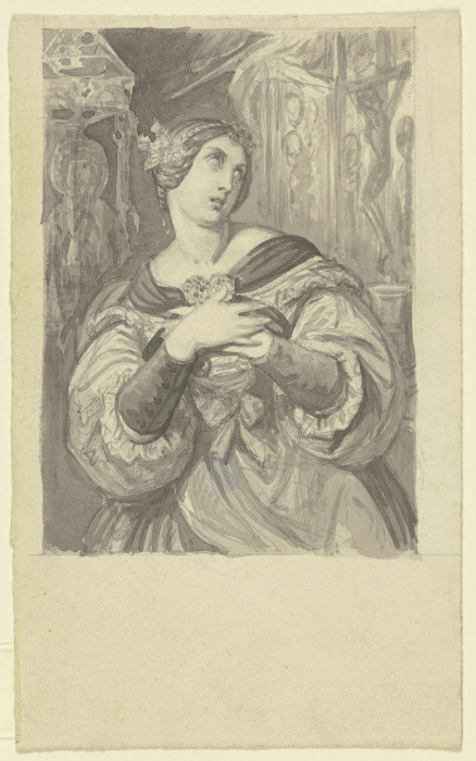 Weibliche Halbfigur (Entwurf für Almanachbilder) de Ferdinand Fellner