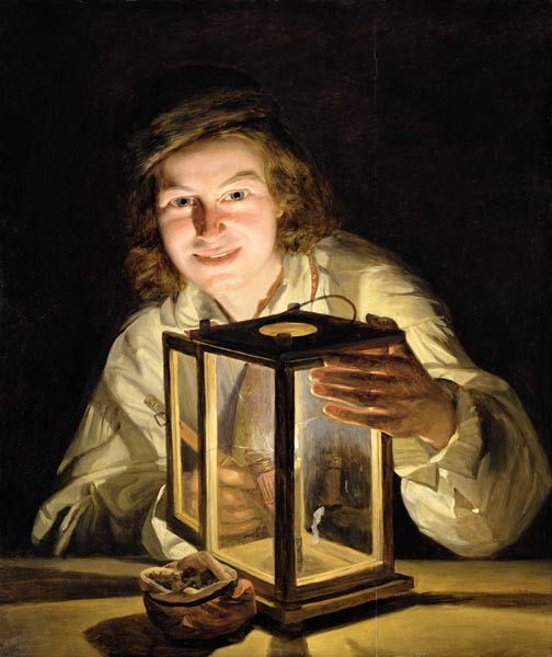 The Young Stableboy with a Stable Lamp de Ferdinand Georg Waldmüller