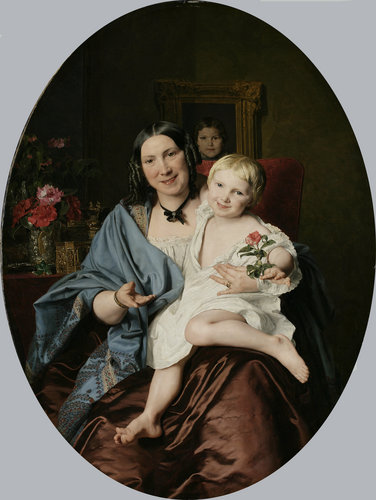 Frau mit Kind/Unbekannte Dame mit einem Kinde de Ferdinand Georg Waldmüller