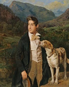 Woods miller son Ferdinand with dog
