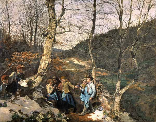 Early Spring in the Vienna Woods (The Violet Pickers) de Ferdinand Georg Waldmüller