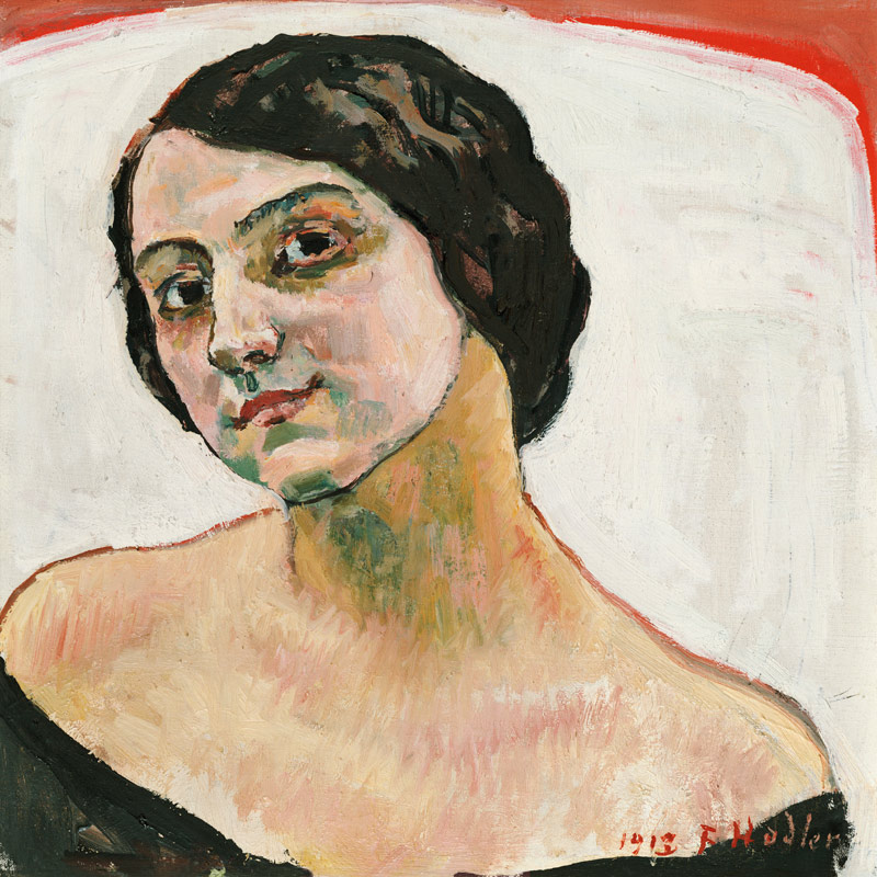 Bildnis einer Frau mit braunem Haar de Ferdinand Hodler