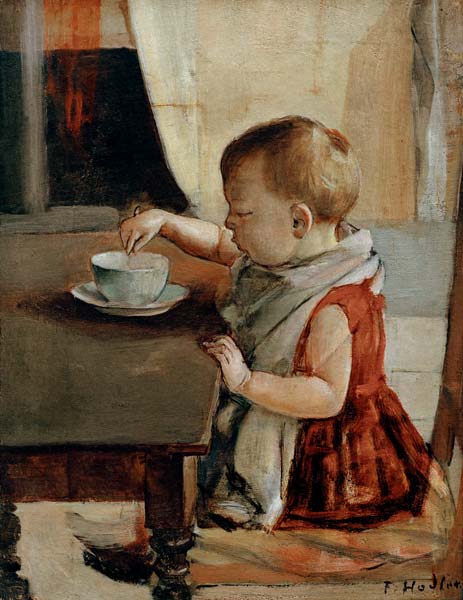 Kind am Tisch de Ferdinand Hodler