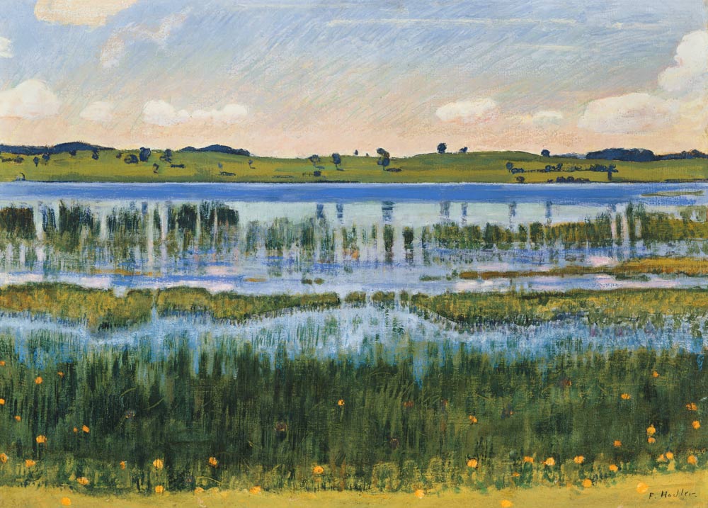 Orilla del lago Aeschi de Ferdinand Hodler