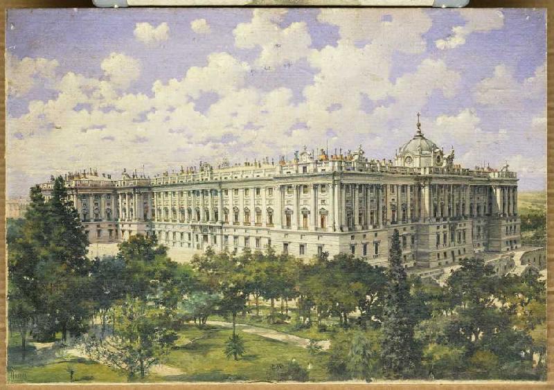 Der königliche Palast in Madrid. de Ferdinand Hodler