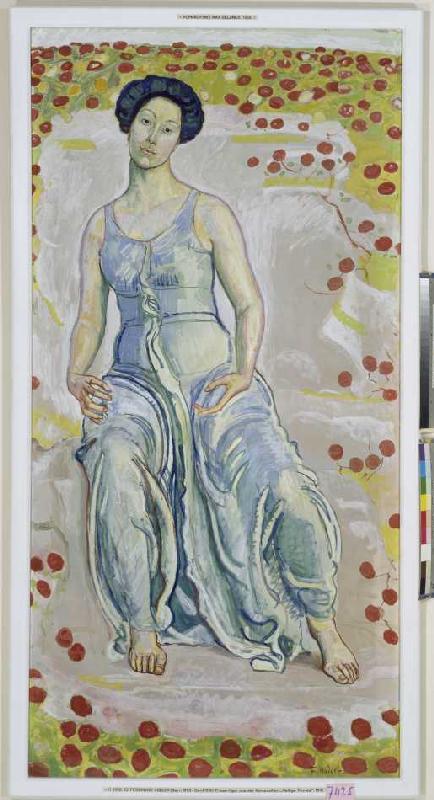 Woman figure from the composition saint hour de Ferdinand Hodler