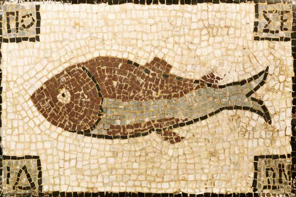 Römisches Mosaik mit Fischmotiv. de Ferdinand Hodler