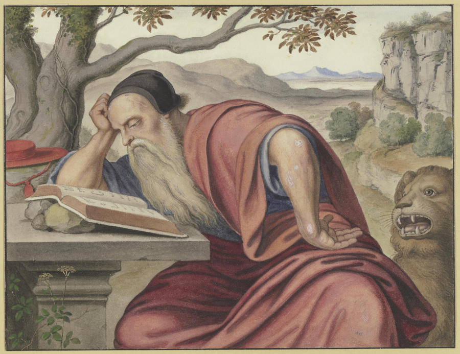 Der Heilige Hieronymus in einer Landschaft, lesend de Ferdinand Olivier