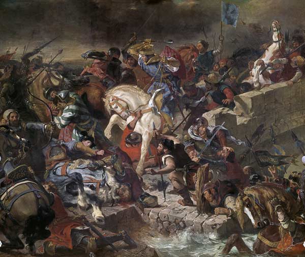 The battle of Taillebourg on July 21st, 1242. de Ferdinand Victor Eugène Delacroix