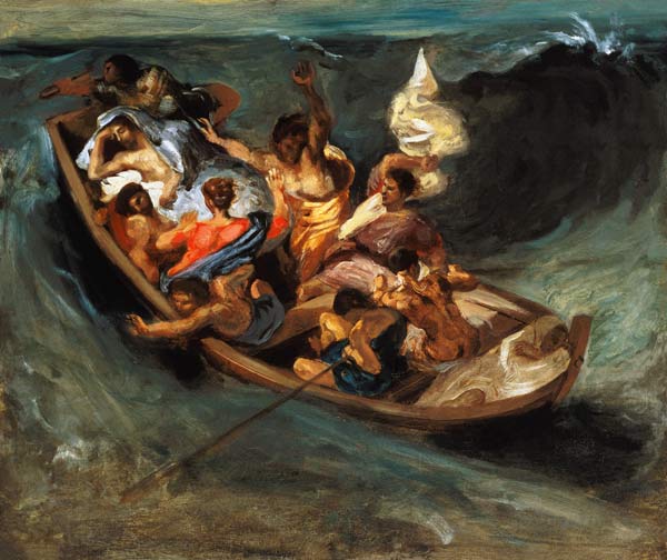 Christ in the storm on the sea de Ferdinand Victor Eugène Delacroix