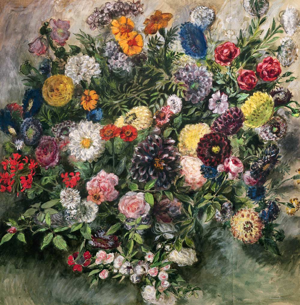 Bouquet of Flowers (w/c, gouache & pastel on de Ferdinand Victor Eugène Delacroix