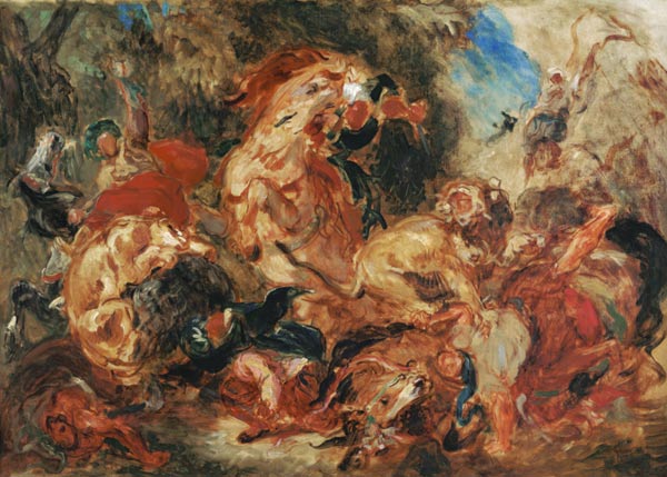 Study for The Lion Hunt de Ferdinand Victor Eugène Delacroix