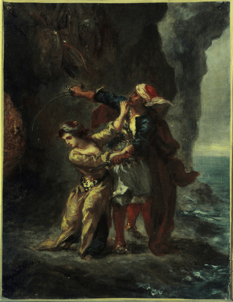 Byron, Braut von Abydos / Gem.Delacroix de Ferdinand Victor Eugène Delacroix