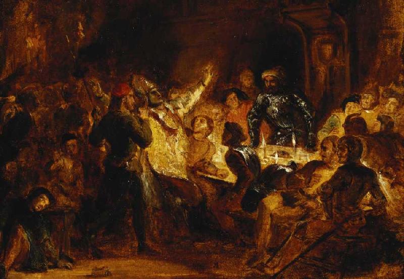 Die Ermordung des Bischofs von Lüttich (Szene aus Walter Scotts Novelle 'Quentin Durward'). de Ferdinand Victor Eugène Delacroix