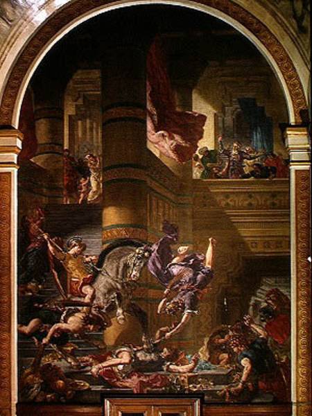The Expulsion of Heliodorus from the Temple de Ferdinand Victor Eugène Delacroix
