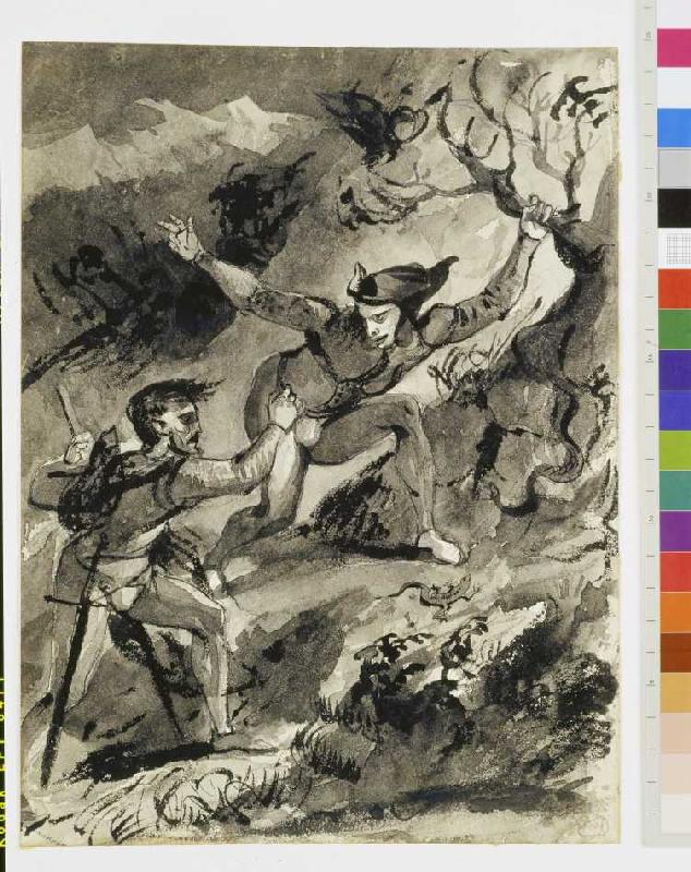 Faust und Mephisto auf dem Blocksberg de Ferdinand Victor Eugène Delacroix